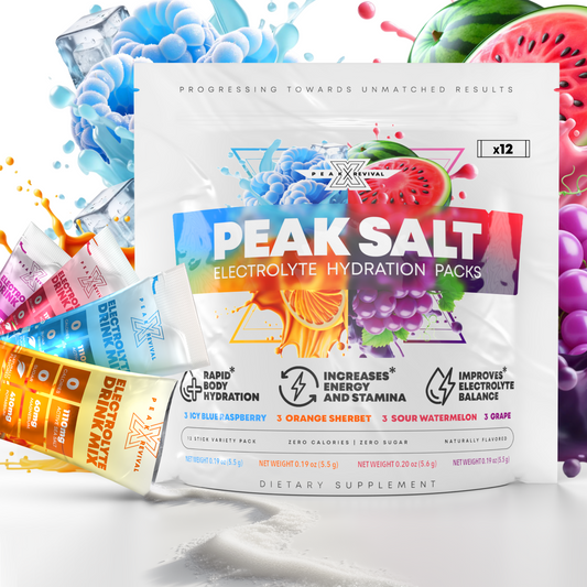 Peak Salt Electrolyte Hydration Packs (12 Stick Variety Pack)