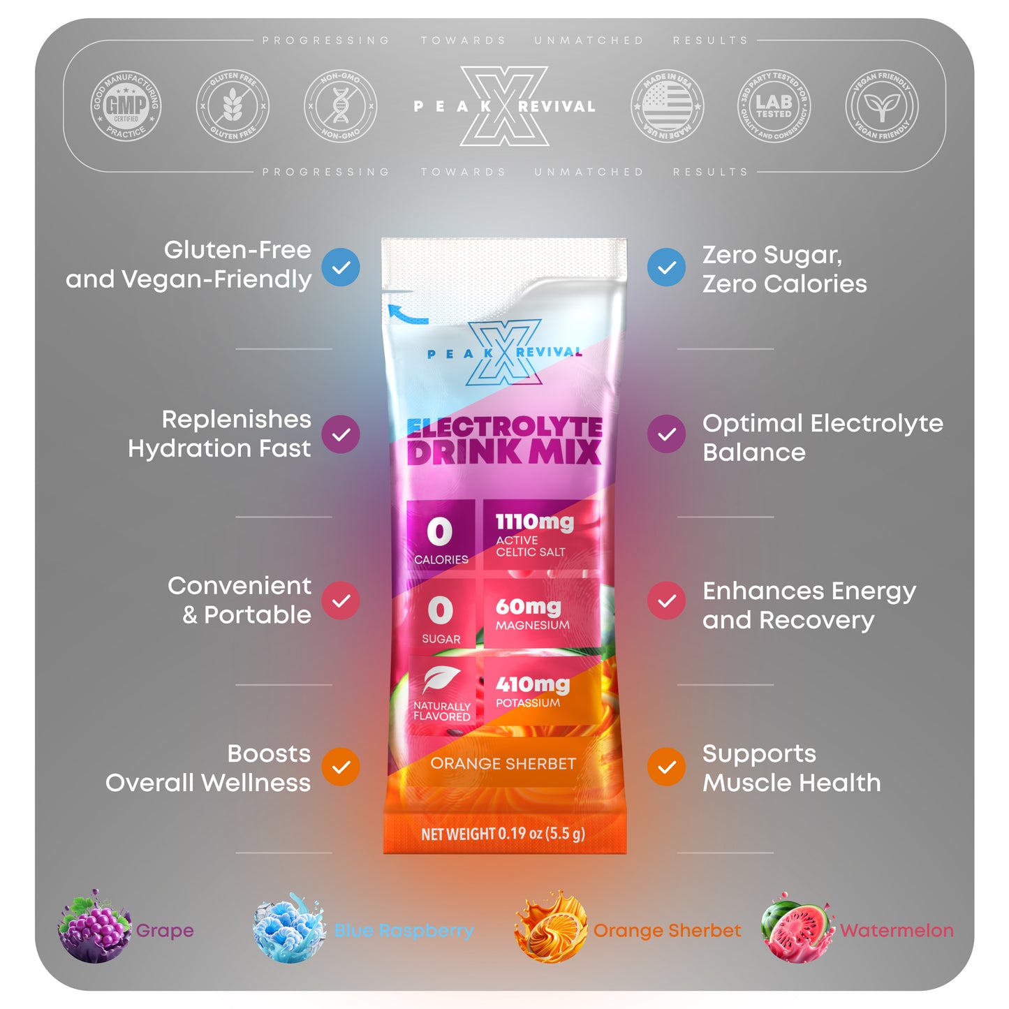 Peak Salt Electrolyte Hydration Packs (12 Stick Variety Pack)