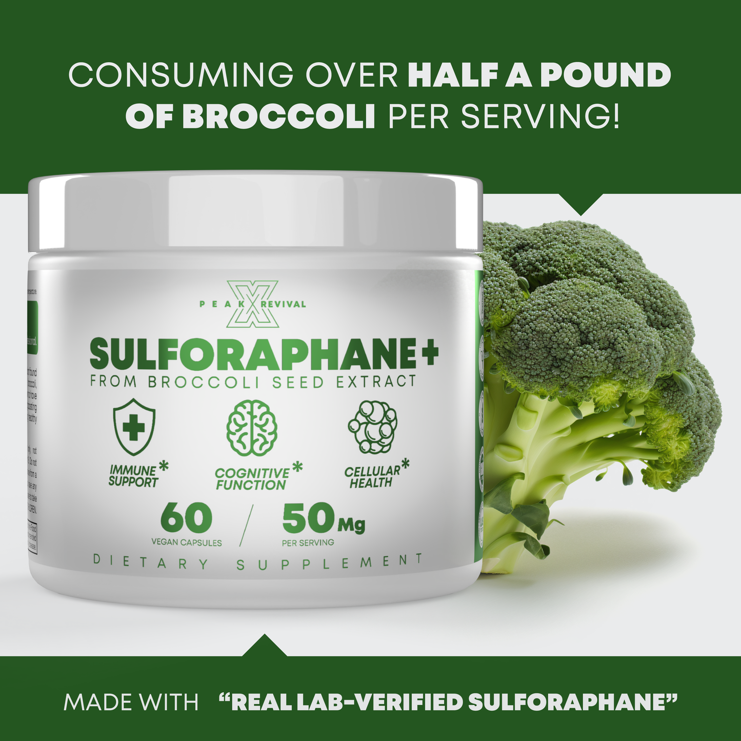 Sulforaphane+ Supplement 205mg w/ 50mg of Pure Sulforaphane Per Serving