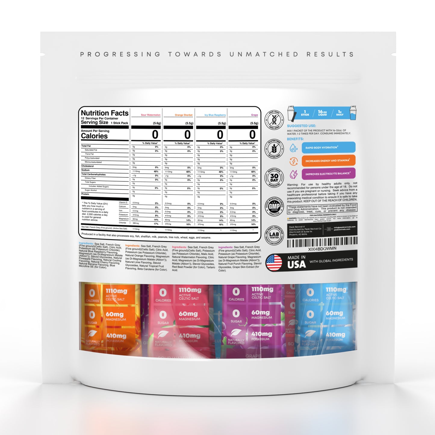 Peak Salt Electrolyte Hydration Packs (12 Stick Variety Pack)