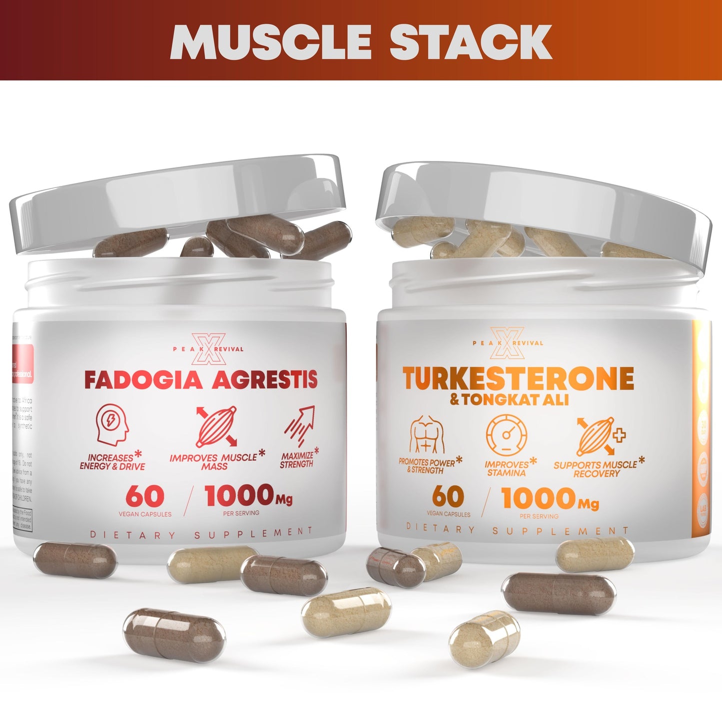 Peak Revival-X Muscle Stack – Turkest3rone & Tongkat Ali + Fadogia Agrestis 2000mg Per Serving