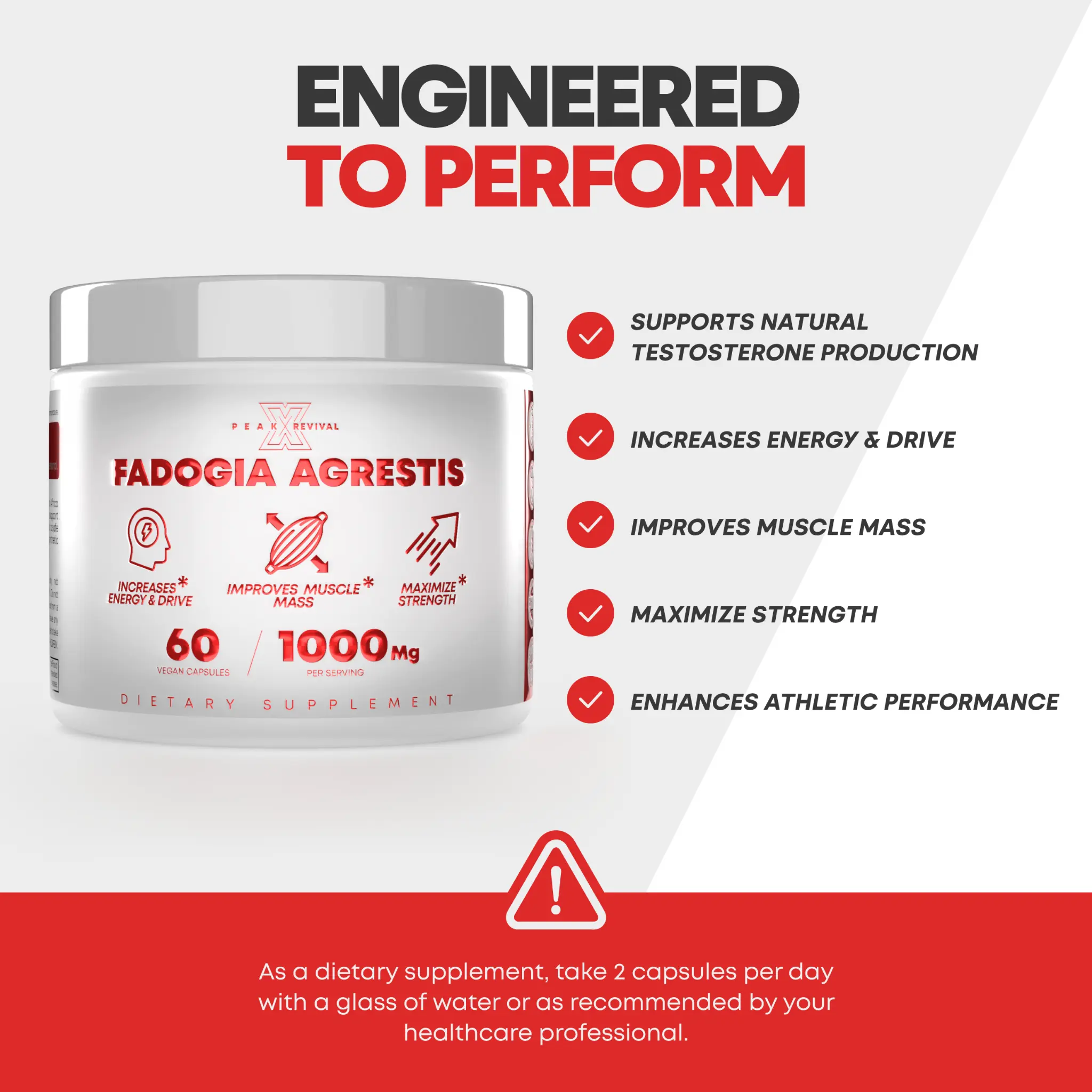 Engineered To Perform - Supports Natural Testosterone, Energy & Strength