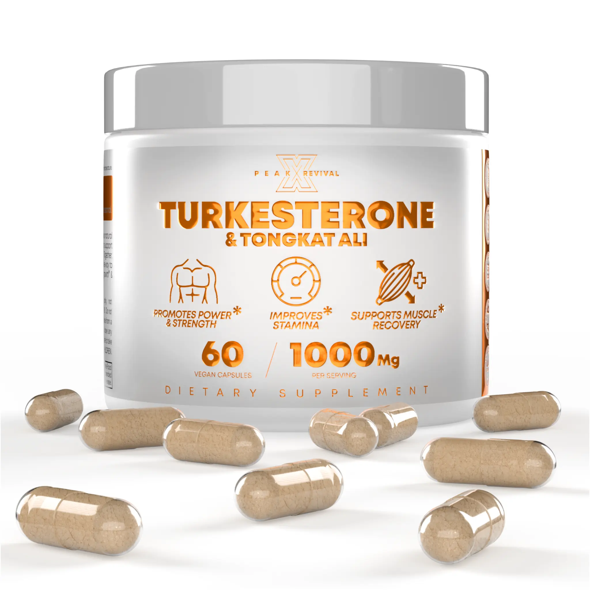 Turkesterone & Tongkat Ali - 60 Vegan Capsules, 1000mg Per Serving