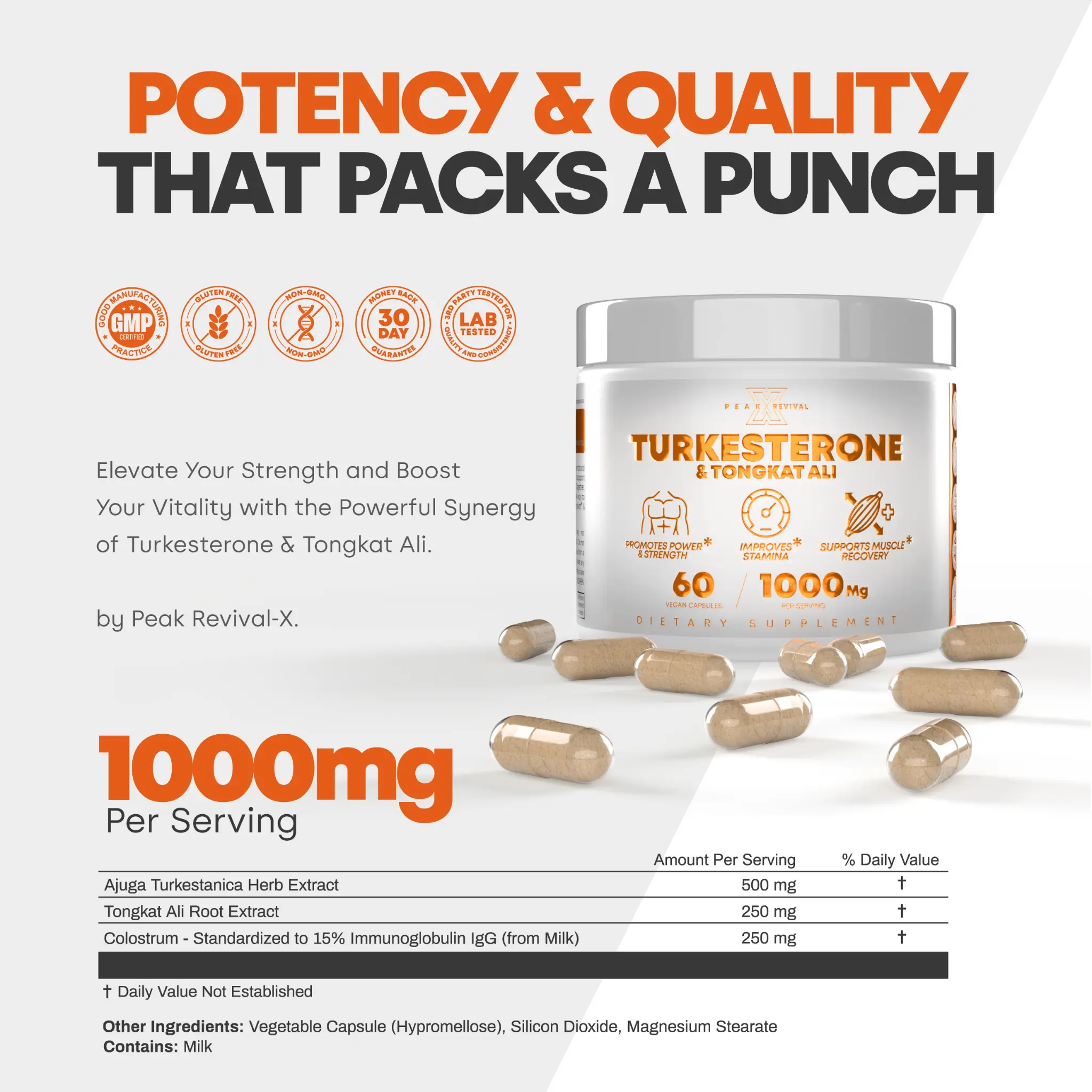 Potency & Quality That Packs A Punch - 1000mg Per Serving Supplement Facts